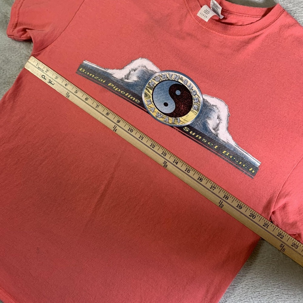 North Shore Hawaii Shirt Mens Large Pink Gildan Yin Yang Surf Graphic Tee - Picture 5 of 10